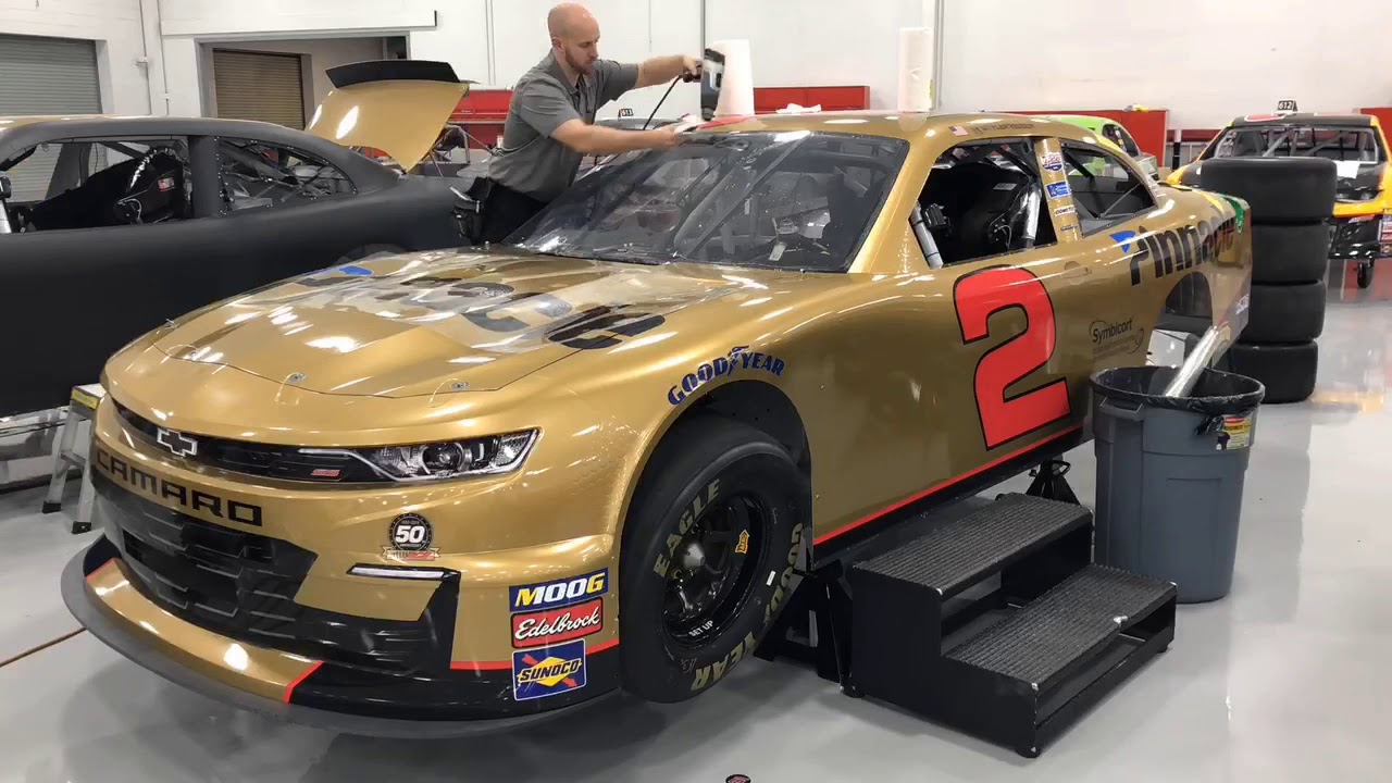 Installing Racing Tear-Offs for NASCAR Team