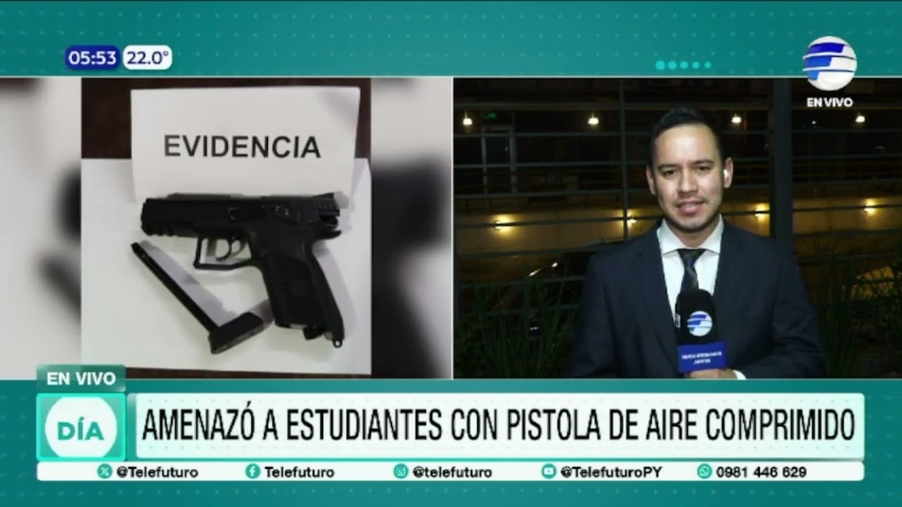 Amenazó a estudiantes con pistola de aire comprimido