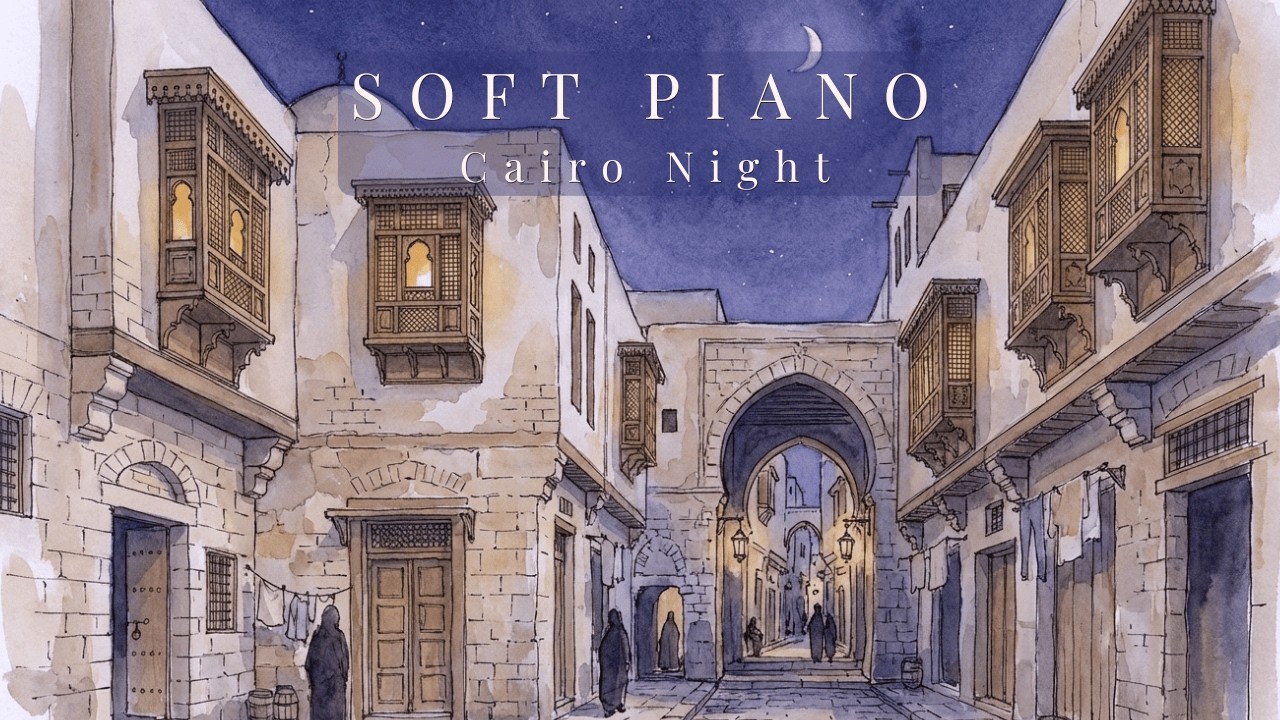 3 Hour Study Music – Dark Academia Soft Piano | Cairo Quiet Lantern Alley