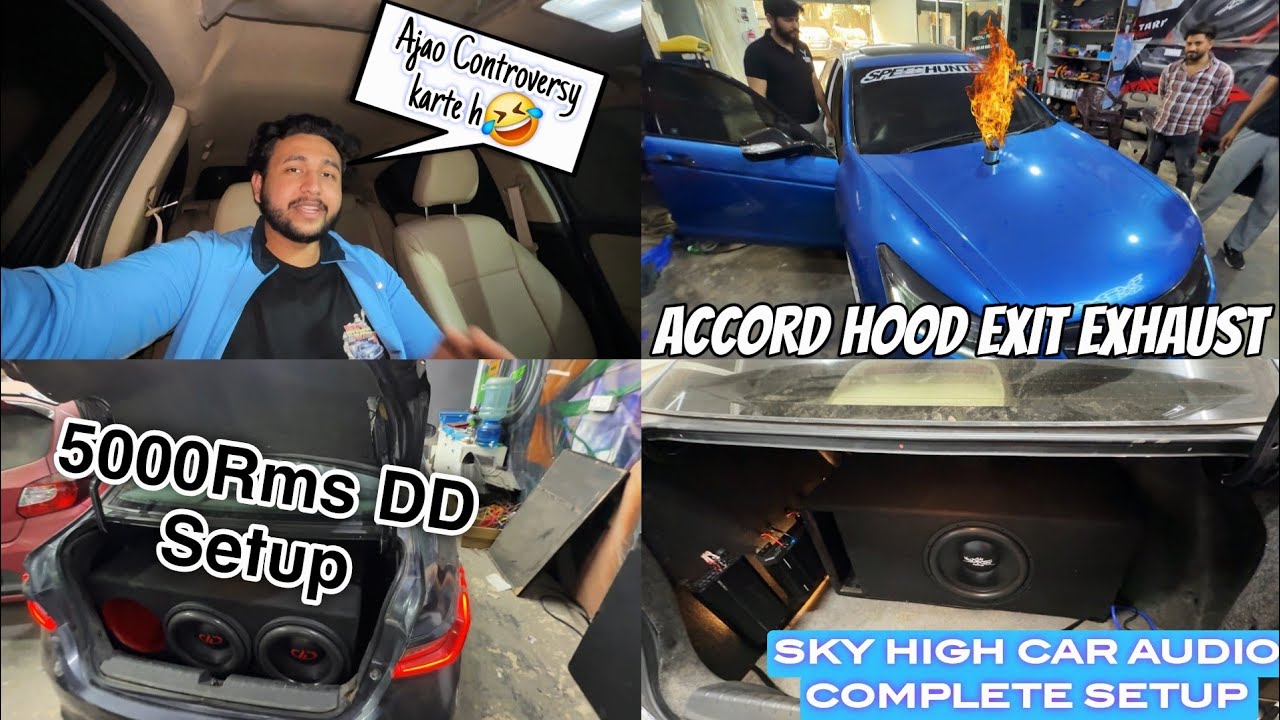 Dual DD 812f in Honda city✅️!!700Rms SHCA subwoofer🔊!!Loud Exhaust in Accord❤️