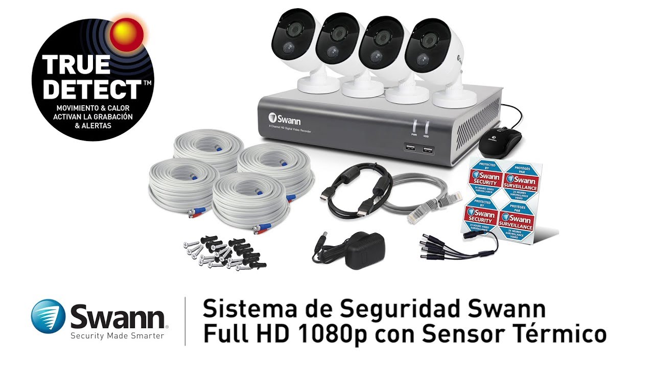 Swann Sistema de Seguridad Full HD 1080p Detecci&oacute;n T&eacute;rmica True Detect, Visi&oacute;n Nocturna DVR-4580
