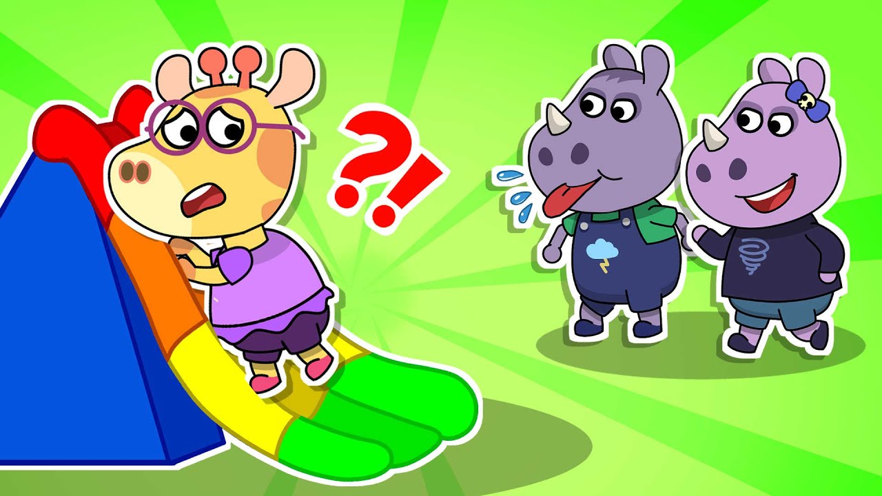 Poem Faces Her Slide Fears! 🛝💪 Playground Courage Story 🔥 Fire Spike Kids Stories