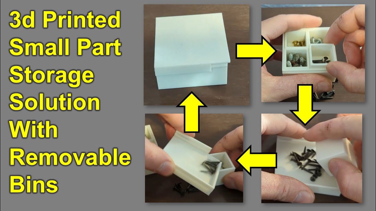 3D Print a Small Part Storage System (Removable Bins, With Sorting Surface Funnel Lid)