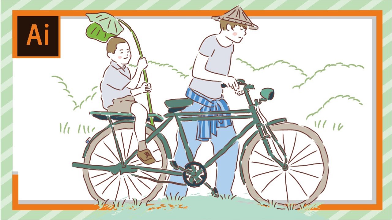 【AI電繪】文青手繪風插畫-鄉村生活∣手繪感筆觸∣繪圖縮時∣Adobe illustrator∣啾拉妮