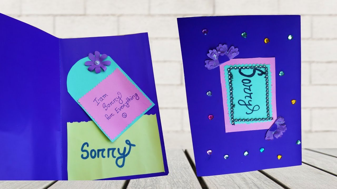 How to Make a Beautiful Sorry Card for Boyfriend/Girlfriend - Sorry Card Tutorial