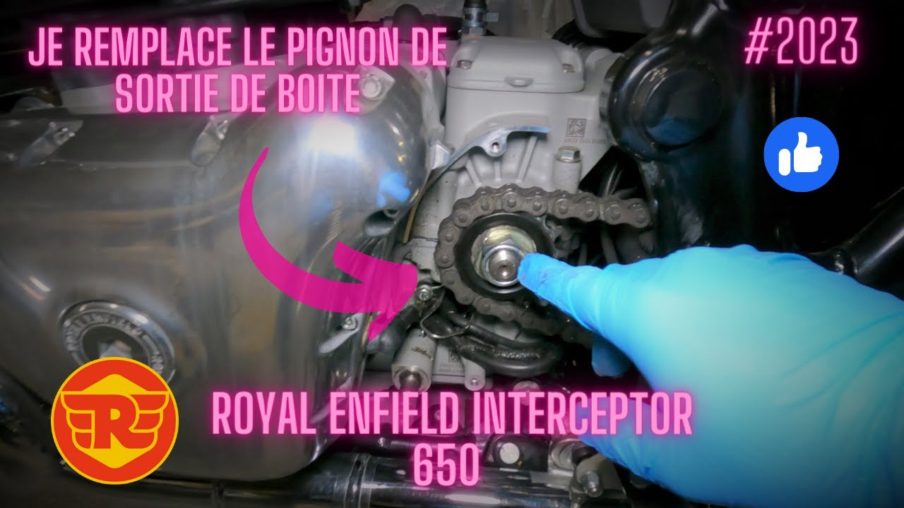 JE REMPLACE LE PIGNON D'ORIGINE  PAR UN 16 DENTS SUR MON INTERCEPTOR 650 ( Front Sprocket )