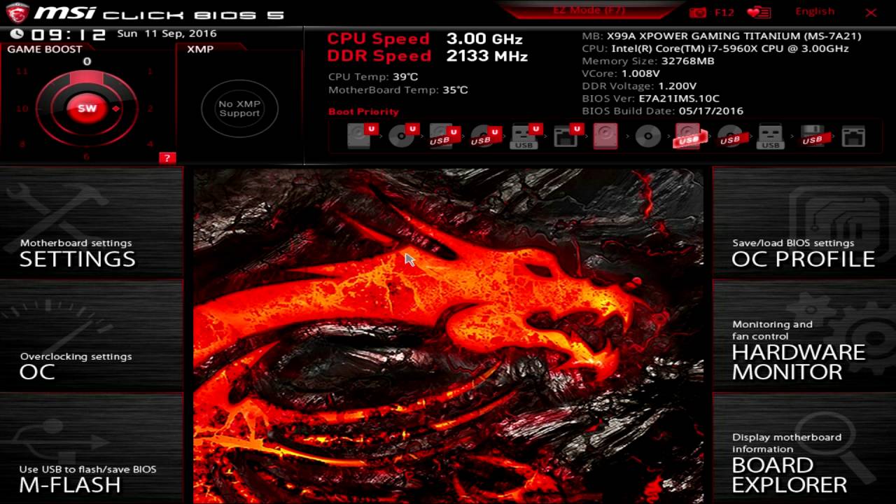 MSI X99A XPower Gaming Titanium Motherboard BIOS Overview