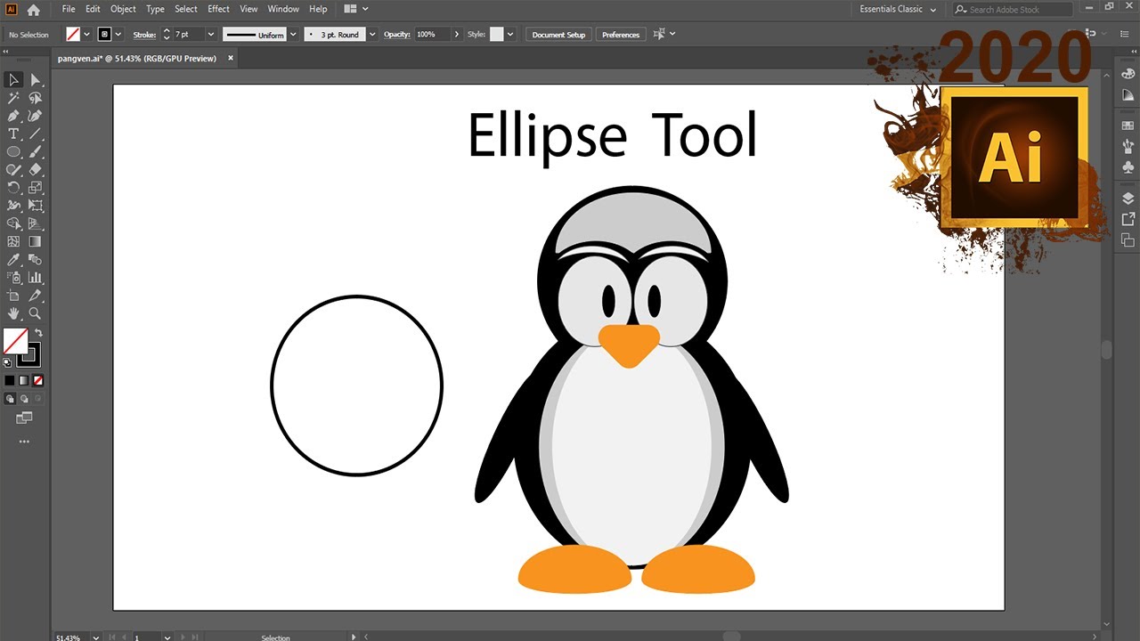 Adobe illustrator class 36 ellipse tool Urdu/Hindi