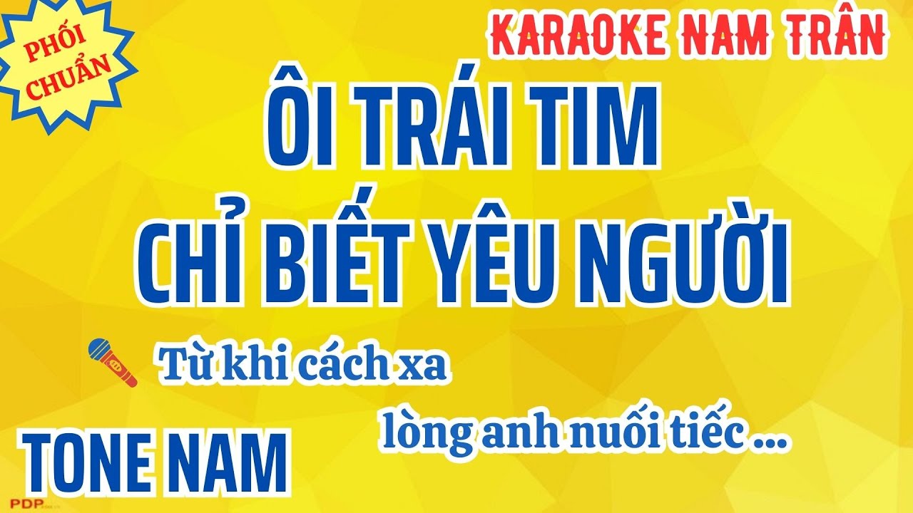 Karaoke Ôi Trái Tim Chỉ Biết Yêu Người Tone Nam | Nam Trân