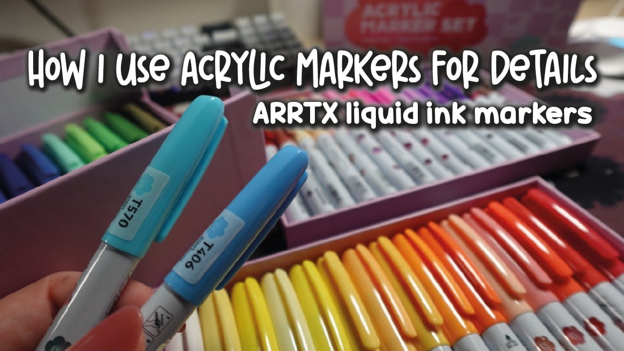 ✨How I Use Acrylic Markers for Details - ARRTX Liquid ink Acrylic Markers Review | ADULT COLORING✨