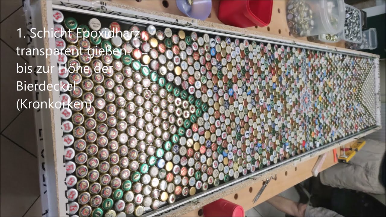 DIY Bier Pong Tisch mit Epoxidharz und LED      Beer cup table
