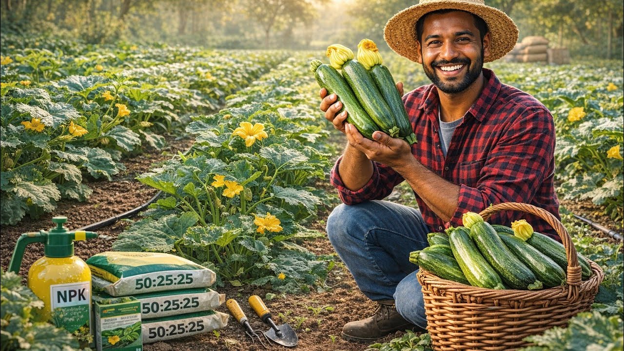 Zucchini Ki Kheti 2026 | बुवाई से तुड़ाई तक पूरी जानकारी #ZucchiniFarming#VegetableFarming 