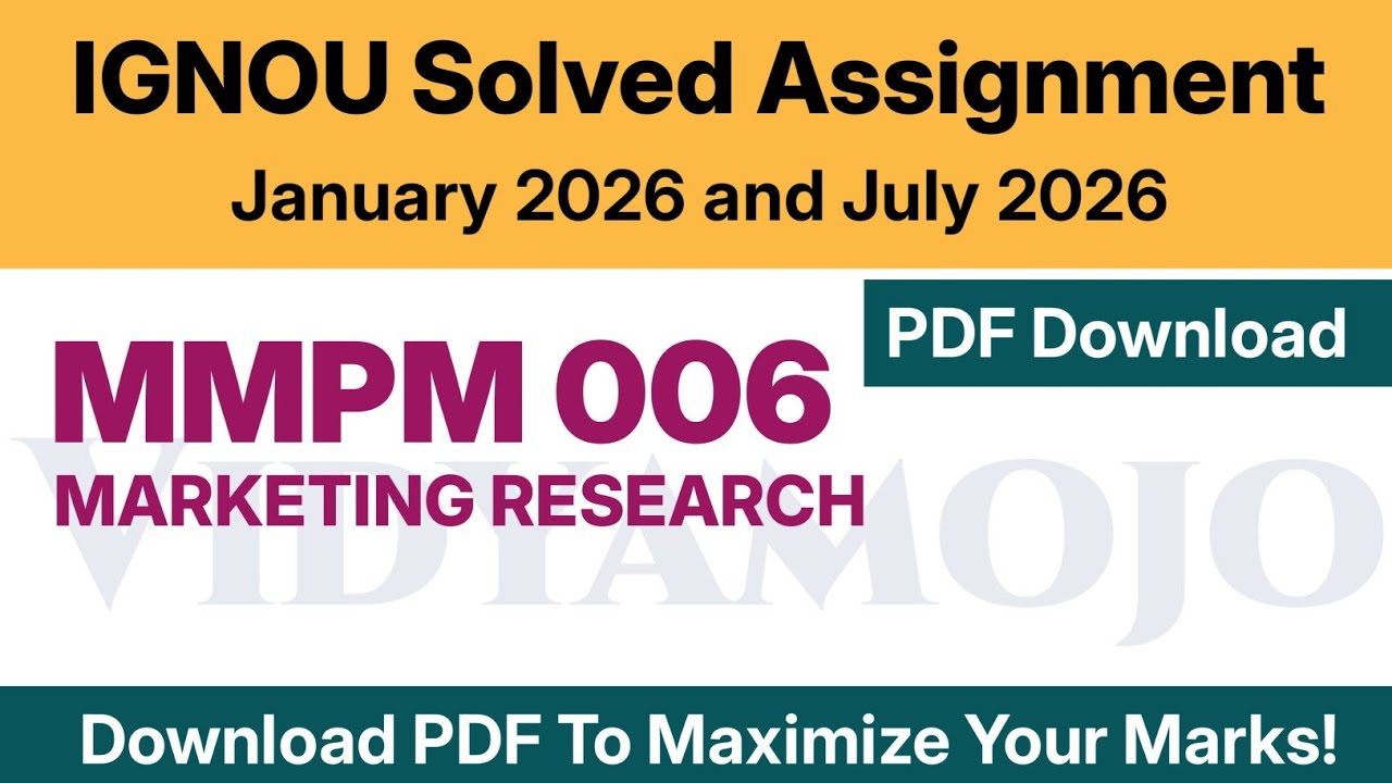 IGNOU MMPM 006 Solved Assignment 2026 PDF Download