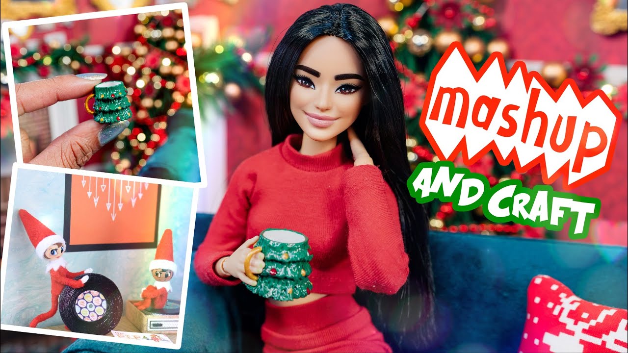 How To Make A DIY Christmas Tree Mug PLUS Barbie Crafts Mash Up