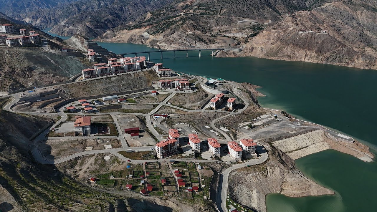 BARAJ SULARI İLÇENİN ÖNÜNE KADAR ÇIKTI😯#yusufeli #yusufelibarajı #yusufelisondurum #baraj #drone