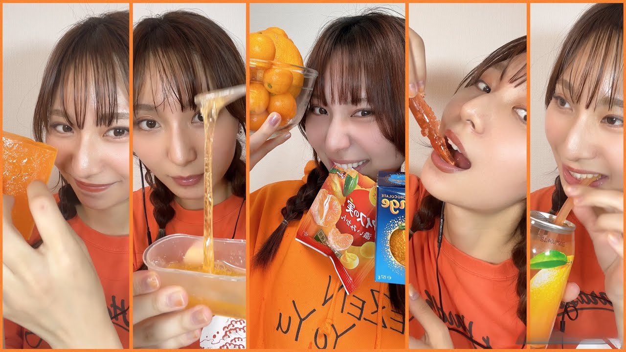 オレンジお菓子でASMR🍊撮影裏ロングver【ショート動画は最後にあるよ】