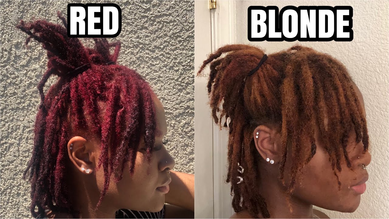RED to BLONDE locs WITHOUT Bleach: Color Oops and Dark & Lovely | Removing Permanent Red Dye |