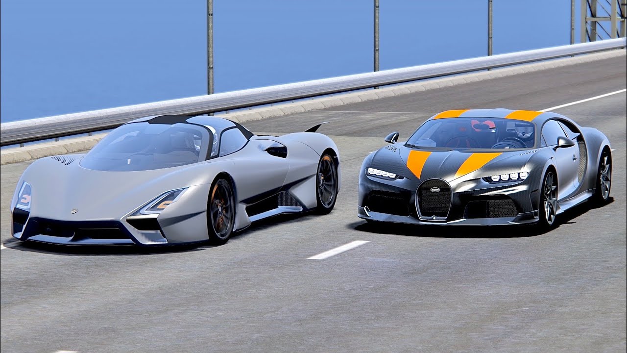 Bugatti Chiron Super Sport 300+ vs SSC Tuatara - Drag Race 20KM