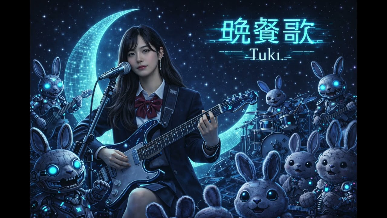 【AI COVER】晩餐歌 - Tuki.【⚡️Cyber Punk Girl🌙】