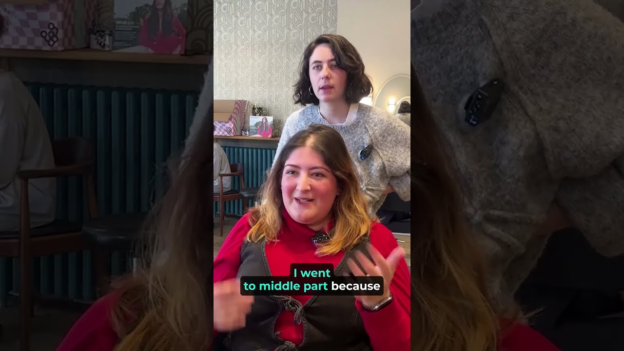 She wanted bangs??? but I changed her part instead!!!!