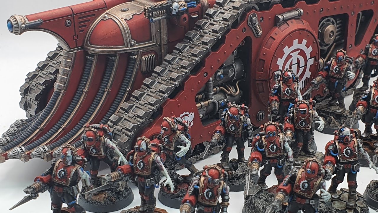 How to paint Mechanicum Adsecularis Tech-thralls and Triaros Conveyor Horus Heresy Hobby Video