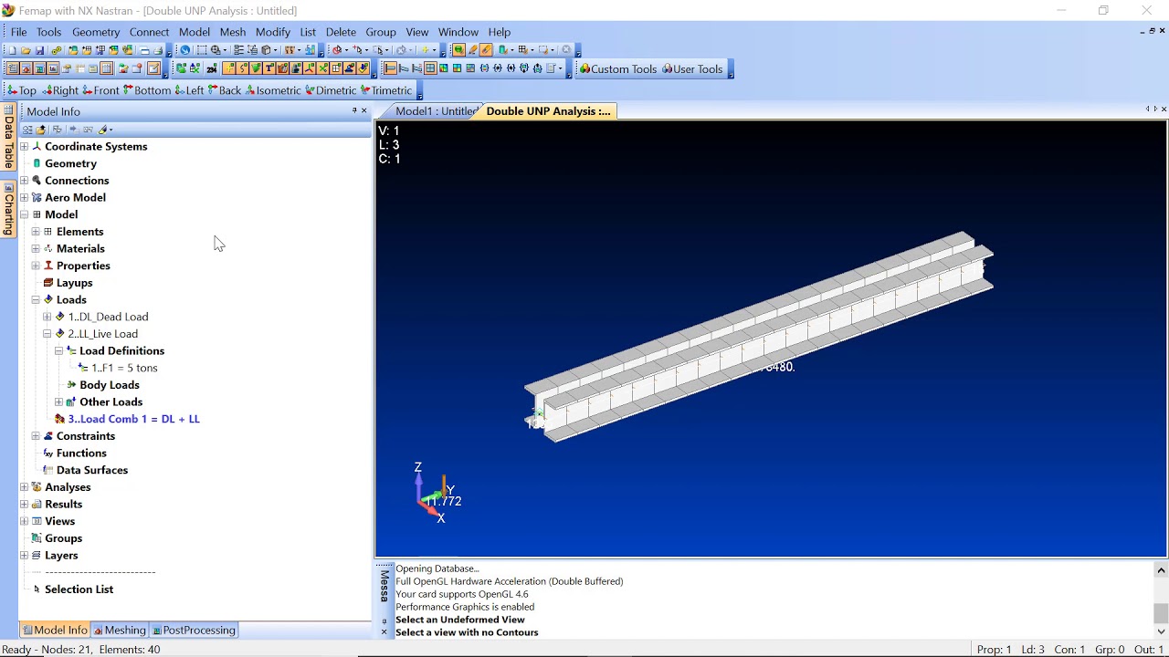 Total Load on Curve in Beam Element Analysis with Femap Nx Nastran