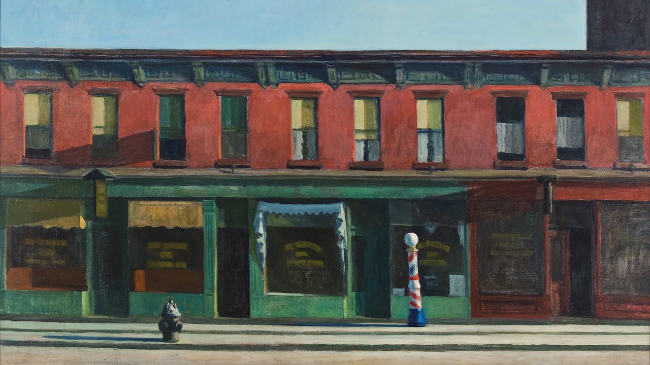 EARLY SUNDAY MORNING | 1 artwork - 4 hours - no sound | 4K Art Screensaver | Edward Hopper TV Art