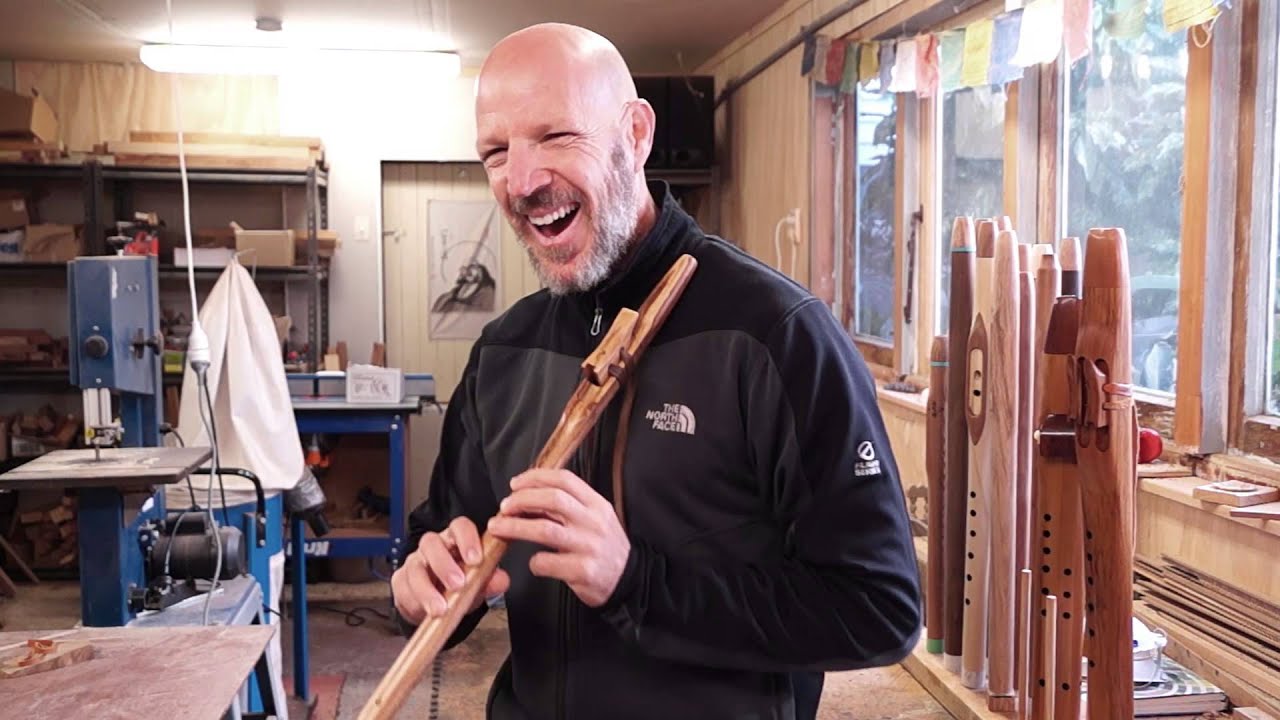 Steve Mazabow crafts a Native American Style Flute