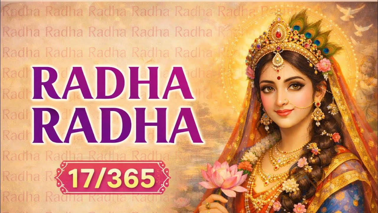 Day 17 (17/365)-SHRI RADHA NAAM JAAP | RADHA RADHA CONTINUOUS CHANTING | Radha Bhajan 🌸