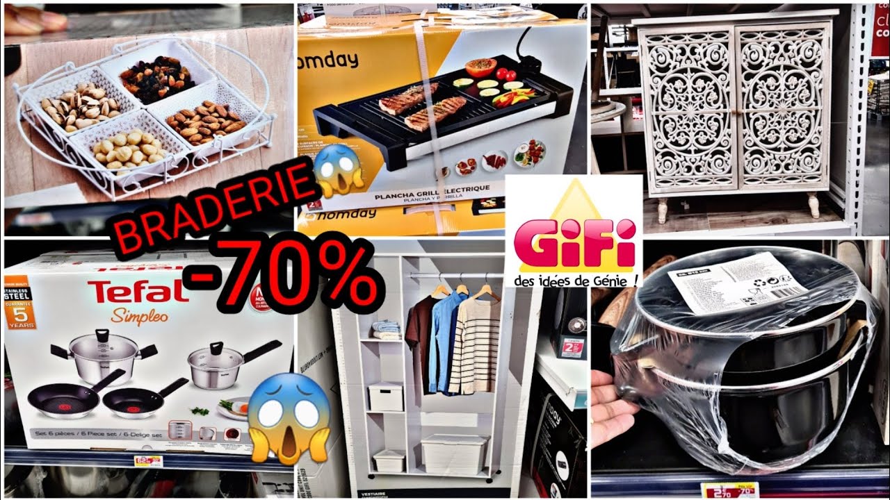 GIFI 🚨BRADERIE😱 JUSQU'À-70% DÉCO VAISSELLE MOBILIER 18.01.21 #GIFI #VLOGS_GIFI #BRADERIE #PROMOTION