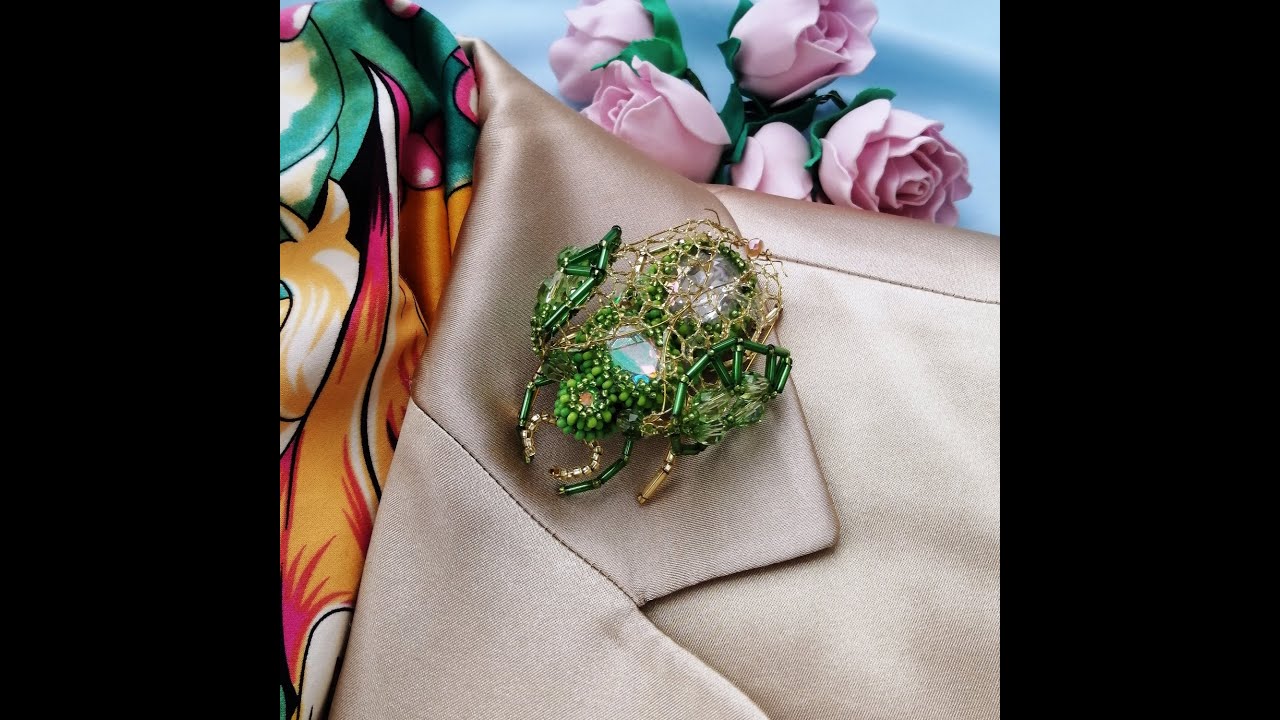 Брошь жужа ручная работа. Handmade Crystal Bug Pin Brooch. Gifts for Women 💚💚💚💚