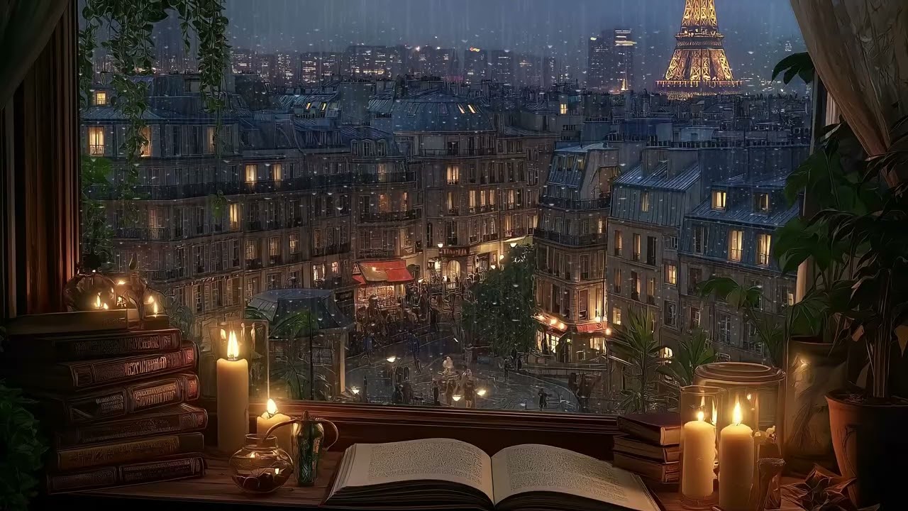 📚🎹 Study Piano Rain Sounds | Rain Outside Window Study Room – 3 Hours | Study Productivity Healing