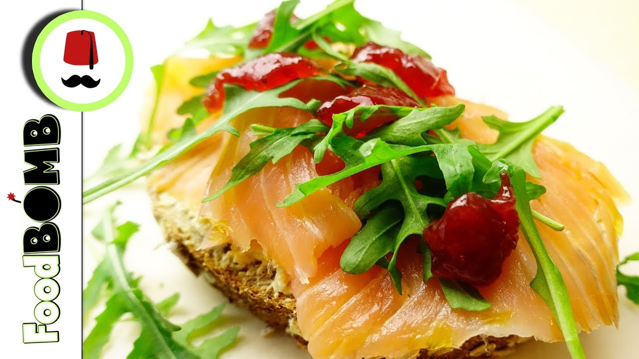 #130 Broodje Gerookte Zalm Hummus en Jam | Gezond, Snel, Lekker | Goed begin van het jaar | Foodbomb