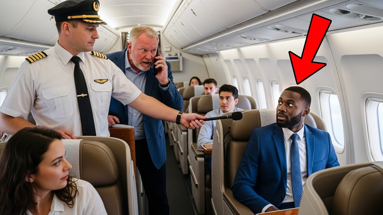 White Passenger Calls Police on Black Man in First Class — Shocked When Captain Hands Him the Mic