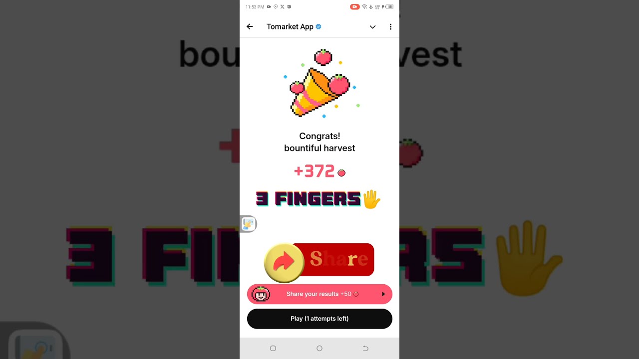 HACKS & TRICKS TO GET 372+ TOMARKET🍅  POINT #viralshorts  #airdrop #tomarketairdrop #tomarket
