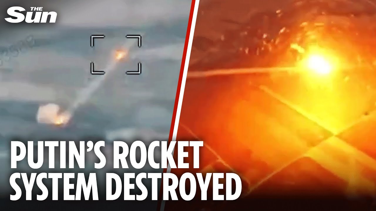 Moment Ukraine troops OBLITERATE Russian rocket launcher in Donetsk