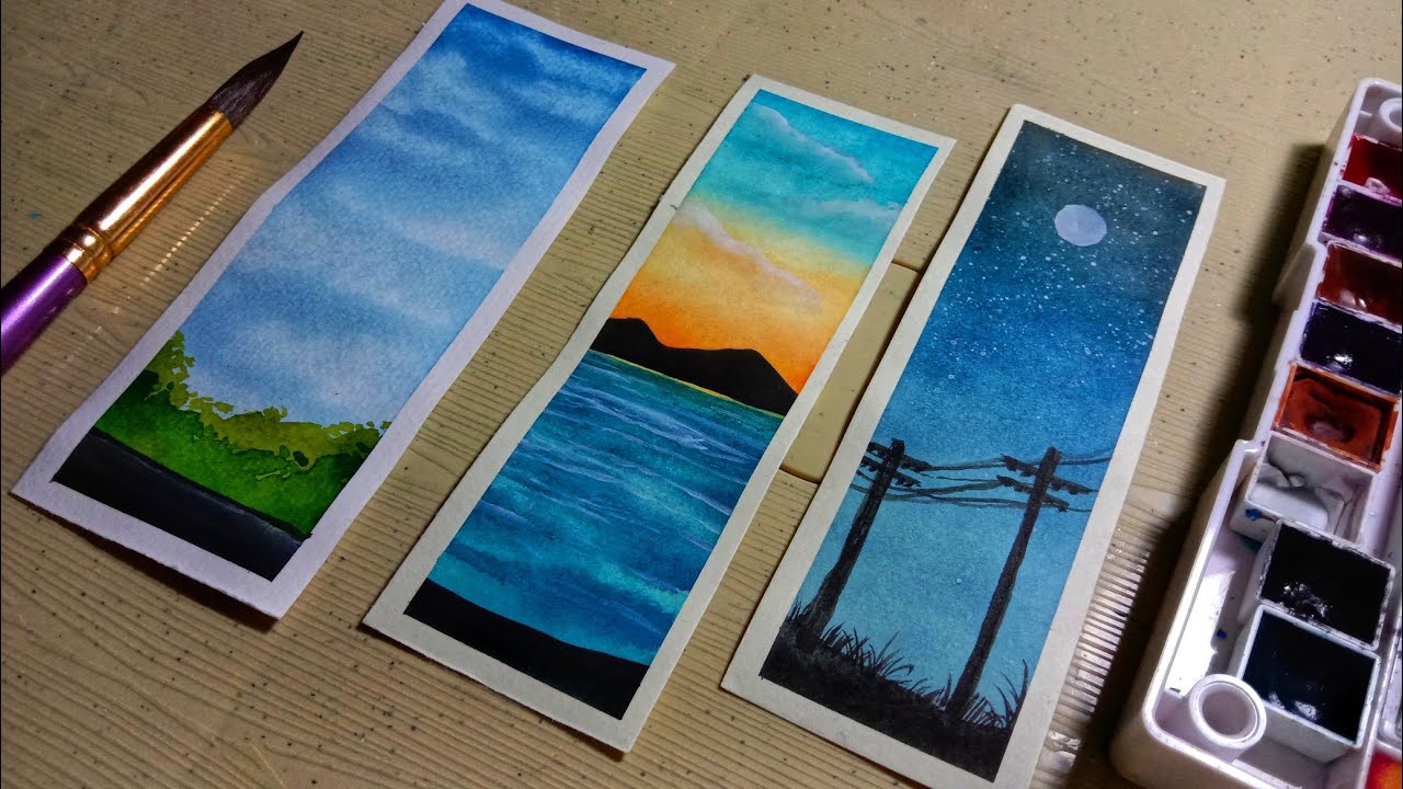 Easy and Simple Watercolor Bookmark Ideas for Beginners! | Step-by-step Tutorial