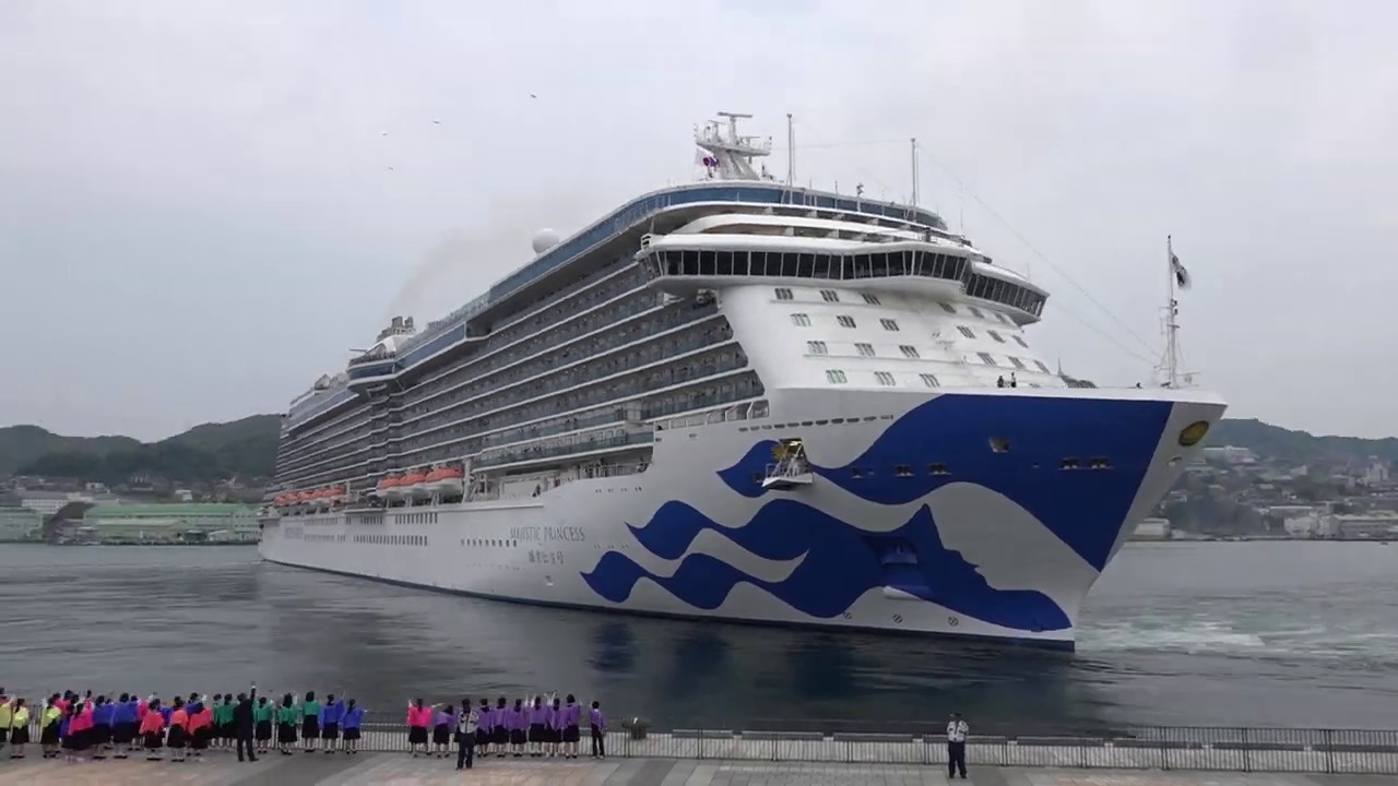30倍速　MAJESTIC Princess　メロディホーン（0:45頃）＆大回転出港　2019 5 13