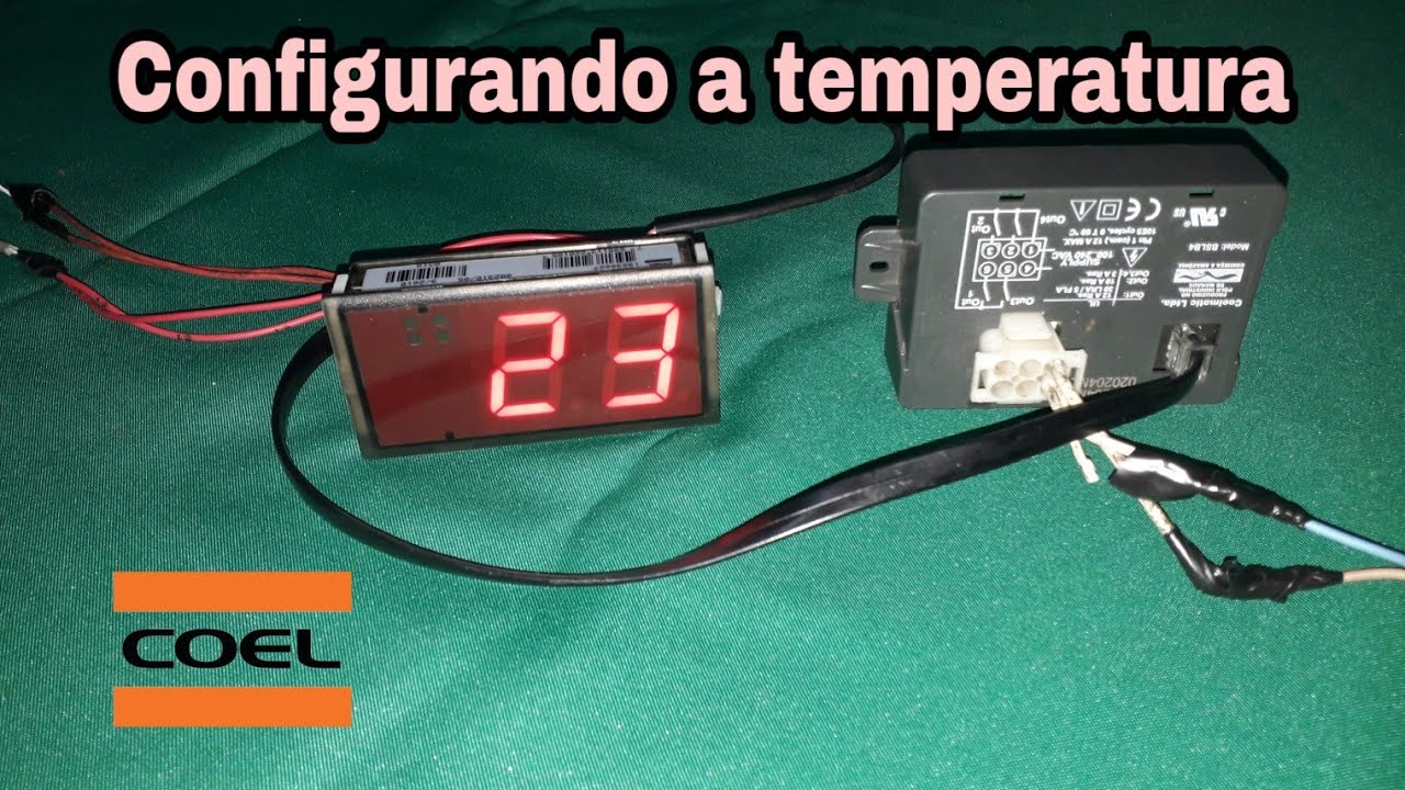 Configurando a temperatura no controlador coel, TLB30, 020204M53