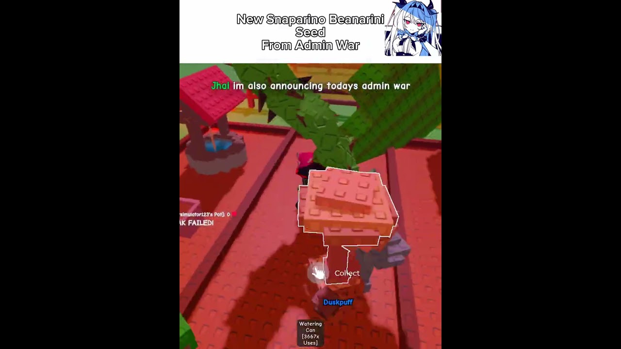 New snaparino beanarini seed admin war grow a garden #growagarden 