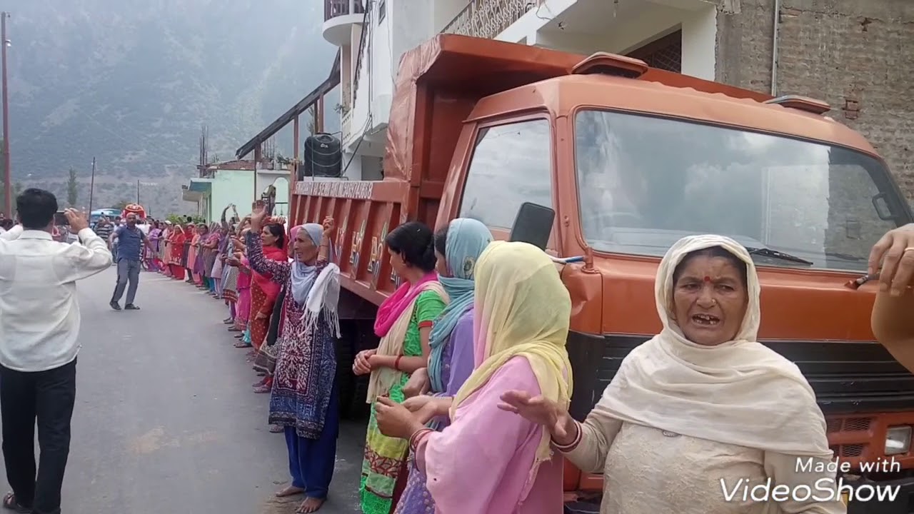Protest against anti social elements of Machail Mata Sanstha at Atholi Paddar