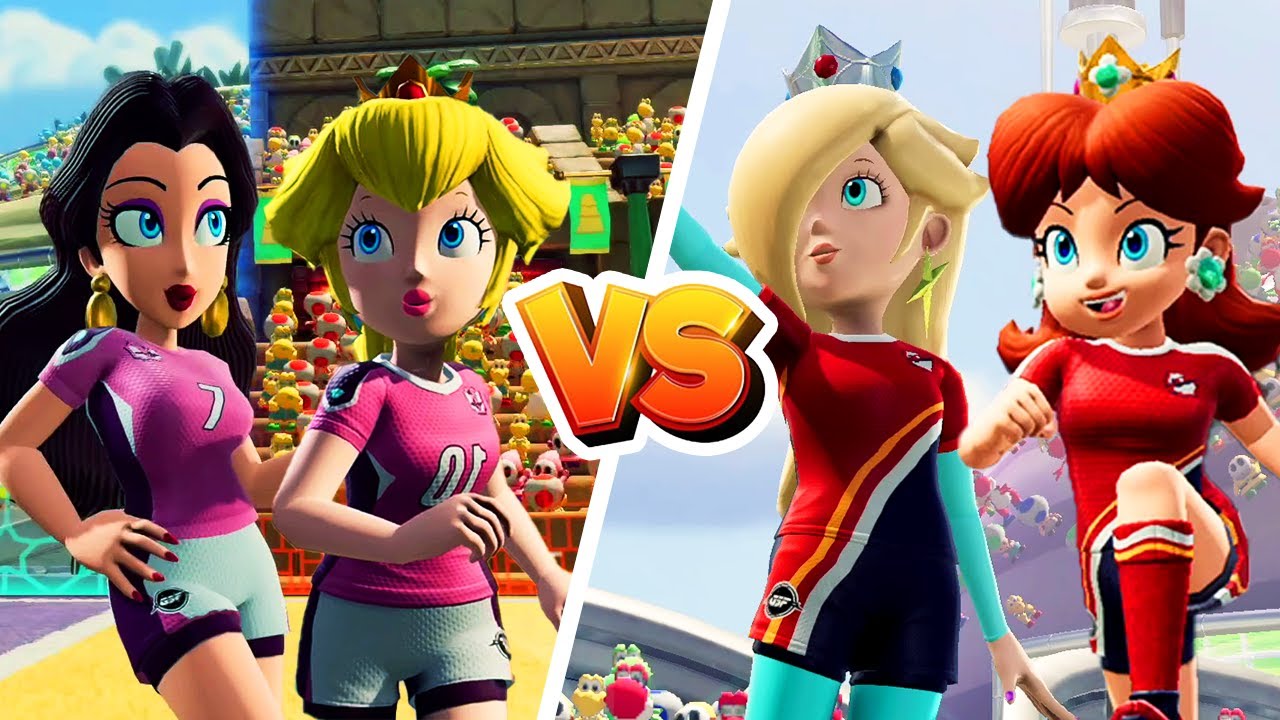 Mario Strikers Battle League - Pauline & Peach Vs Daisy & Rosalina (Hard CPU)