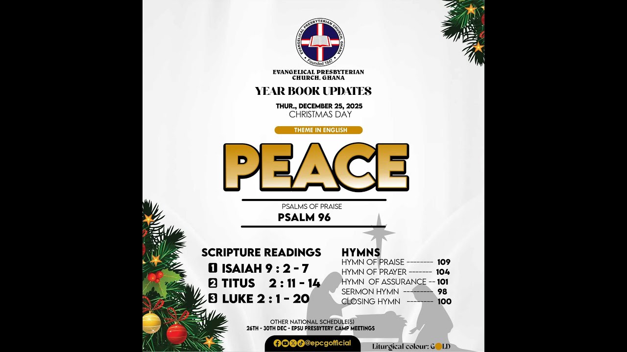 CHRISTMAS SERVICE: ''PEACE'' 25/12/2025