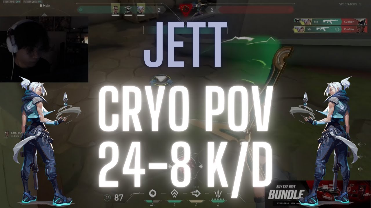 100T Cryo POV Jett on Abyss 24-8 K/D (VALORANT Pro POV)
