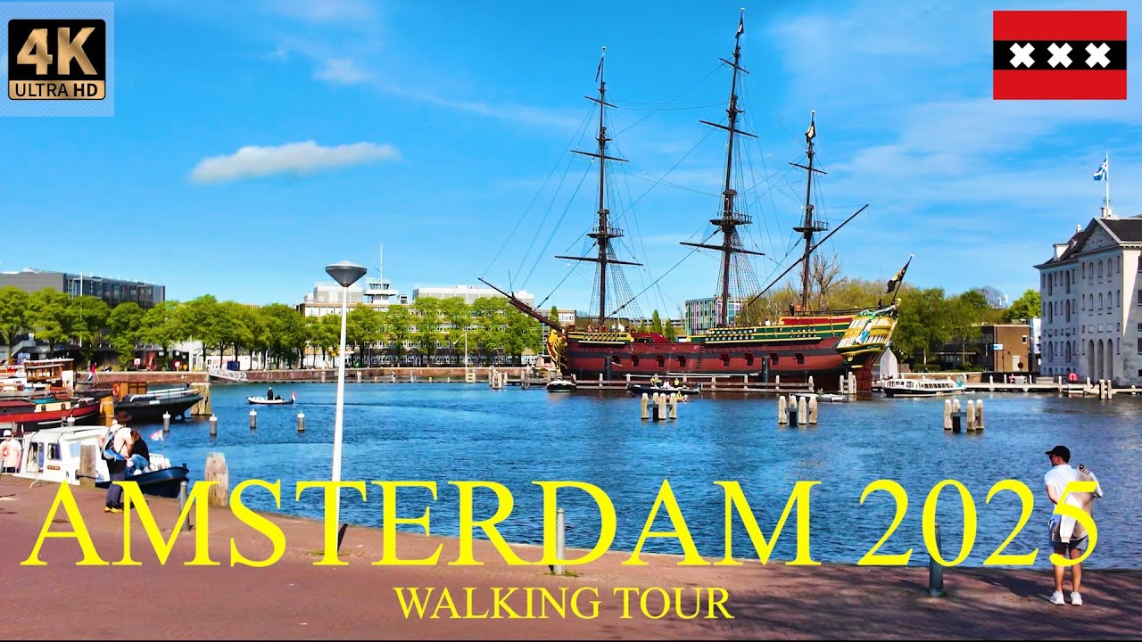 2025 Walking Through the Heart of Amsterdam | Oosterdok & Canal Views in 4K