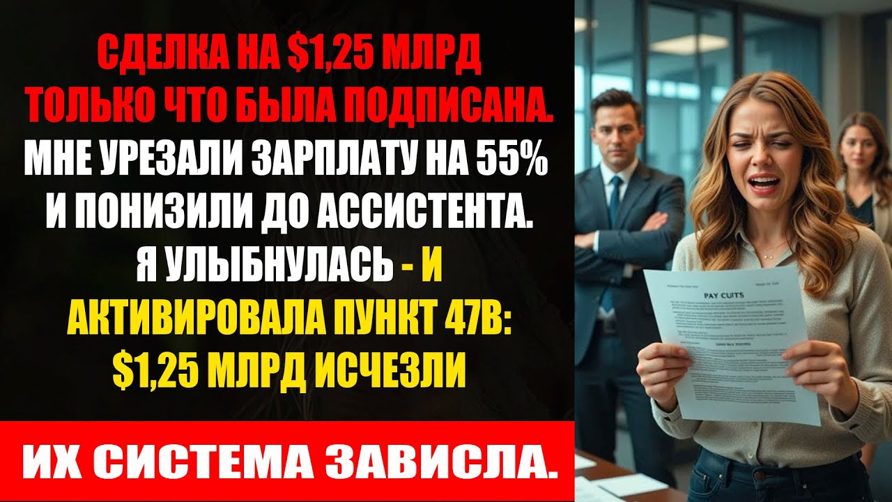 Я принесла контракт на $1,25 млрд — меня понизили и урезали зарплату на 55%. Теперь они жалеют.