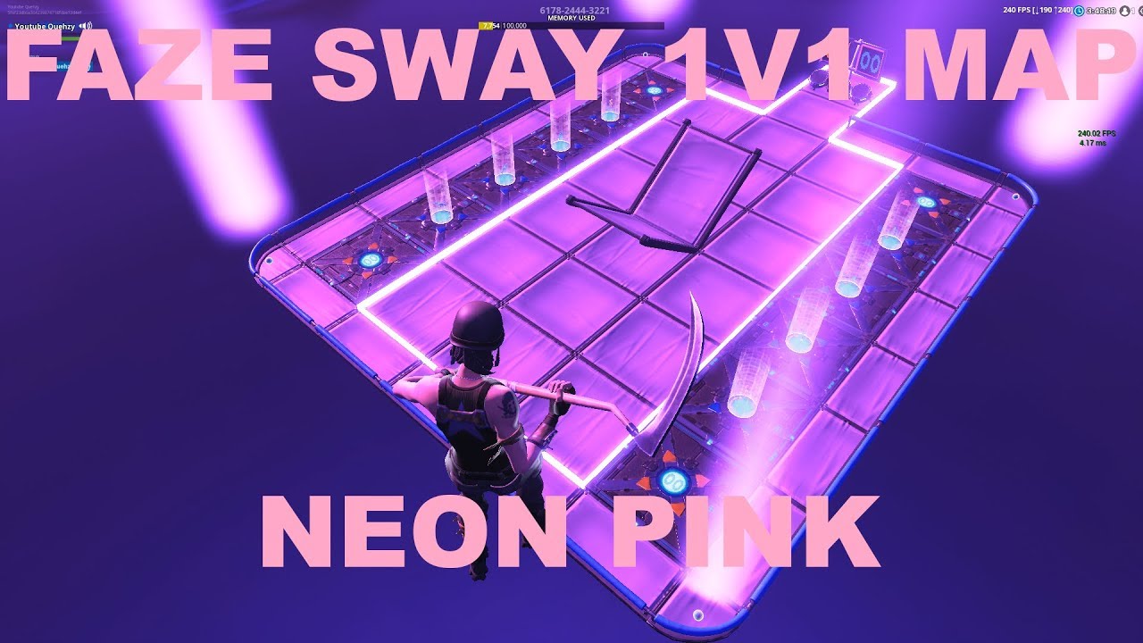 FaZe Sway 1v1 Map + Code | Newest Style - Fortnite Creative Neon Pink 1v1 Map