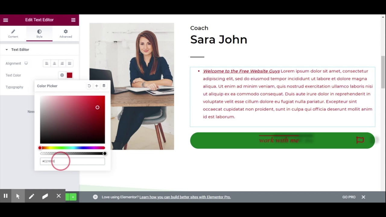 How to edit text and buttons in Astra