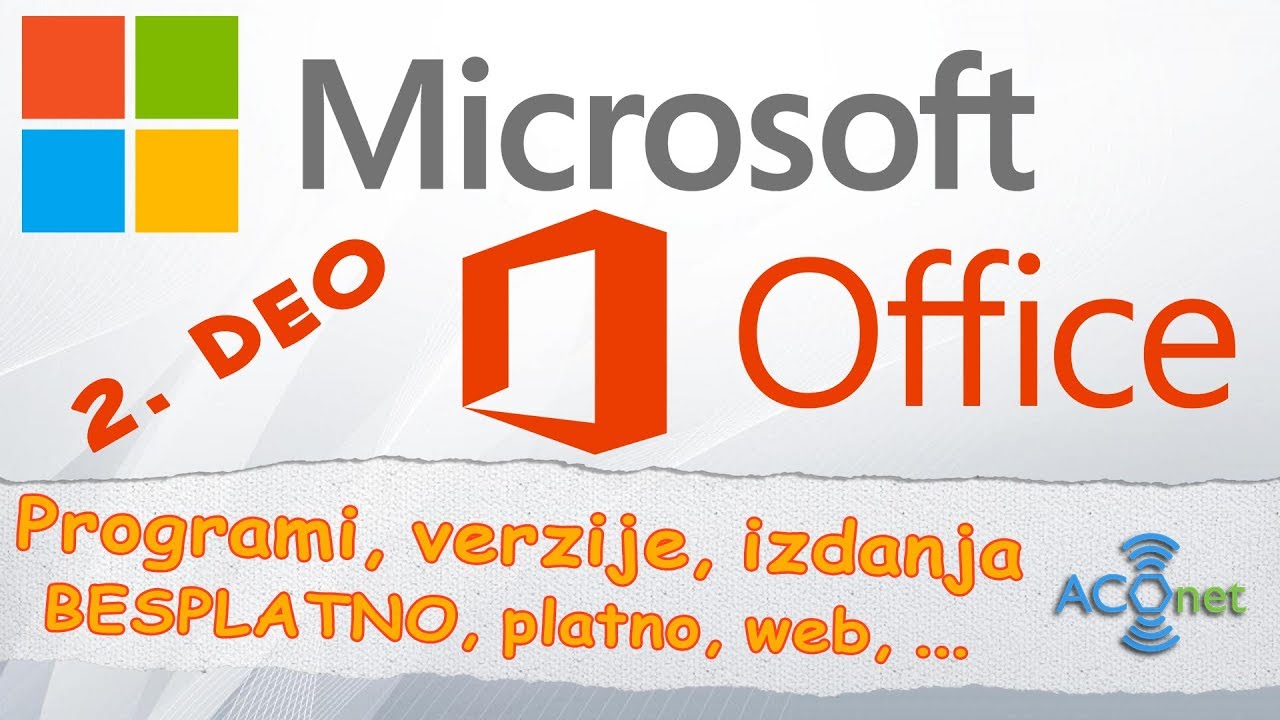 MICROSOFT OFFICE: Programi in izdanja (besplatni i plaćeni) | 2. od tri dela