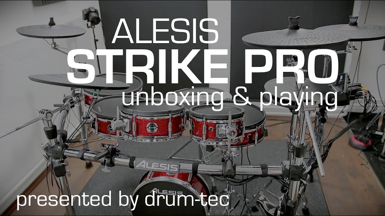 Alesis Strike Pro electronic drums unboxing // setup // playing with drum-tec